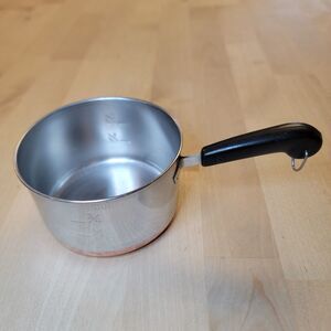 Vintage Revere Ware 1801 Copper Bottom Measuring 1 Cup w/ Marks "Mini Saucepan"